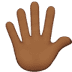 🖐🏾 hand with fingers splayed: medium-dark skin tone display on Apple